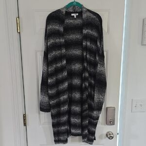 Sonoma Black and Gray Striped Cardigan